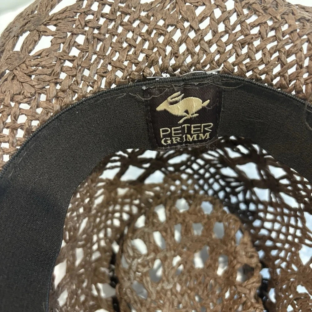 Peter Grimm Straw Cowboy Hat Womens Western Cowgirl Sun Beach Chocolate Brown